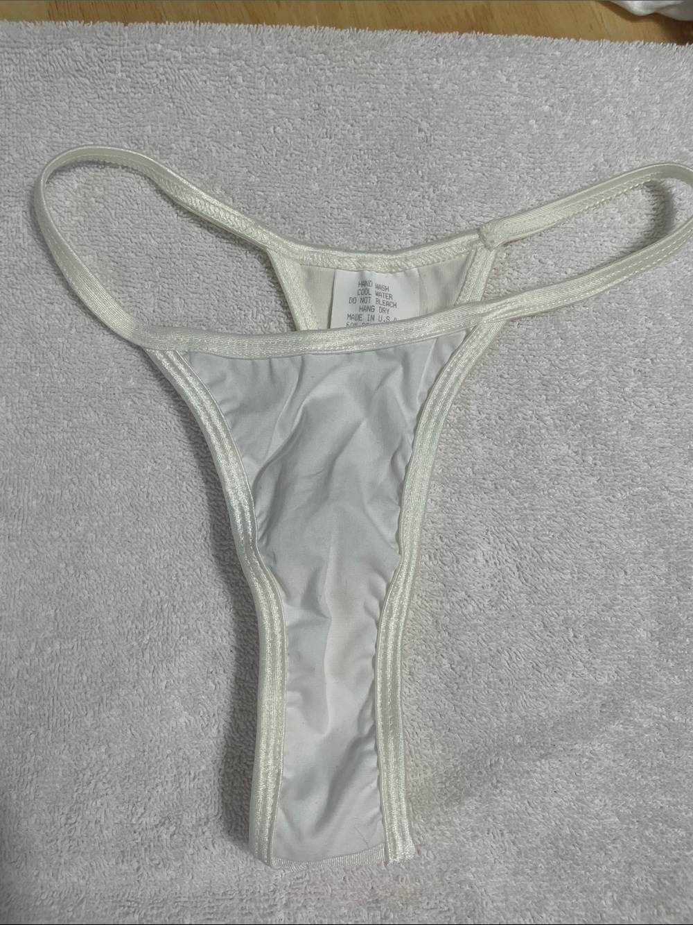 White Minimal Thong Bikini Bottom